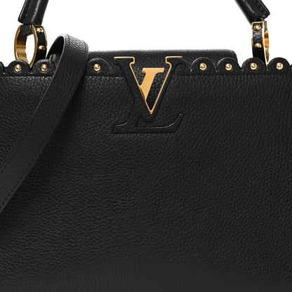 Louis Vuitton Taurillon Studded Capucines PM Black 7 of 9