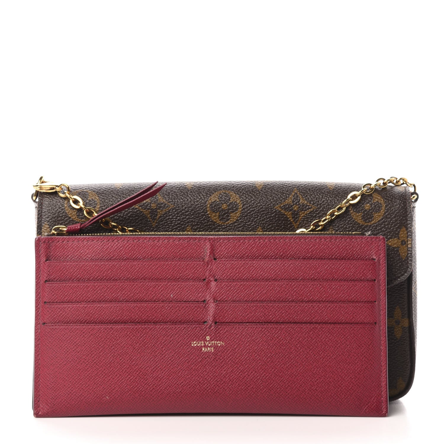 Louis Vuitton Monogram Pochette Felicie Chain Wallet Fuchsia 12 of 14