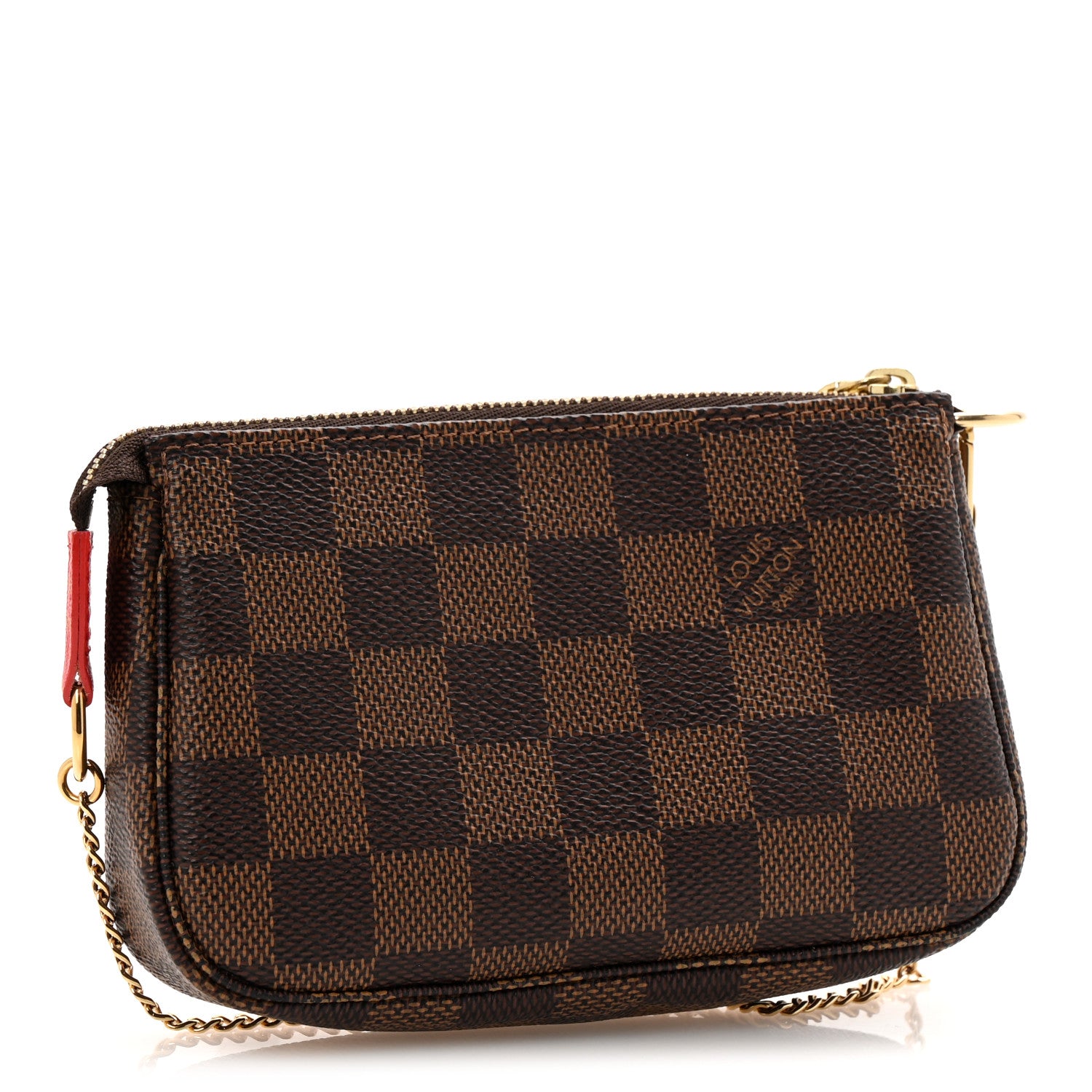 Louis Vuitton Damier Ebene 2019 Christmas Animation Mini Pochette Accessories Red 3 of 9