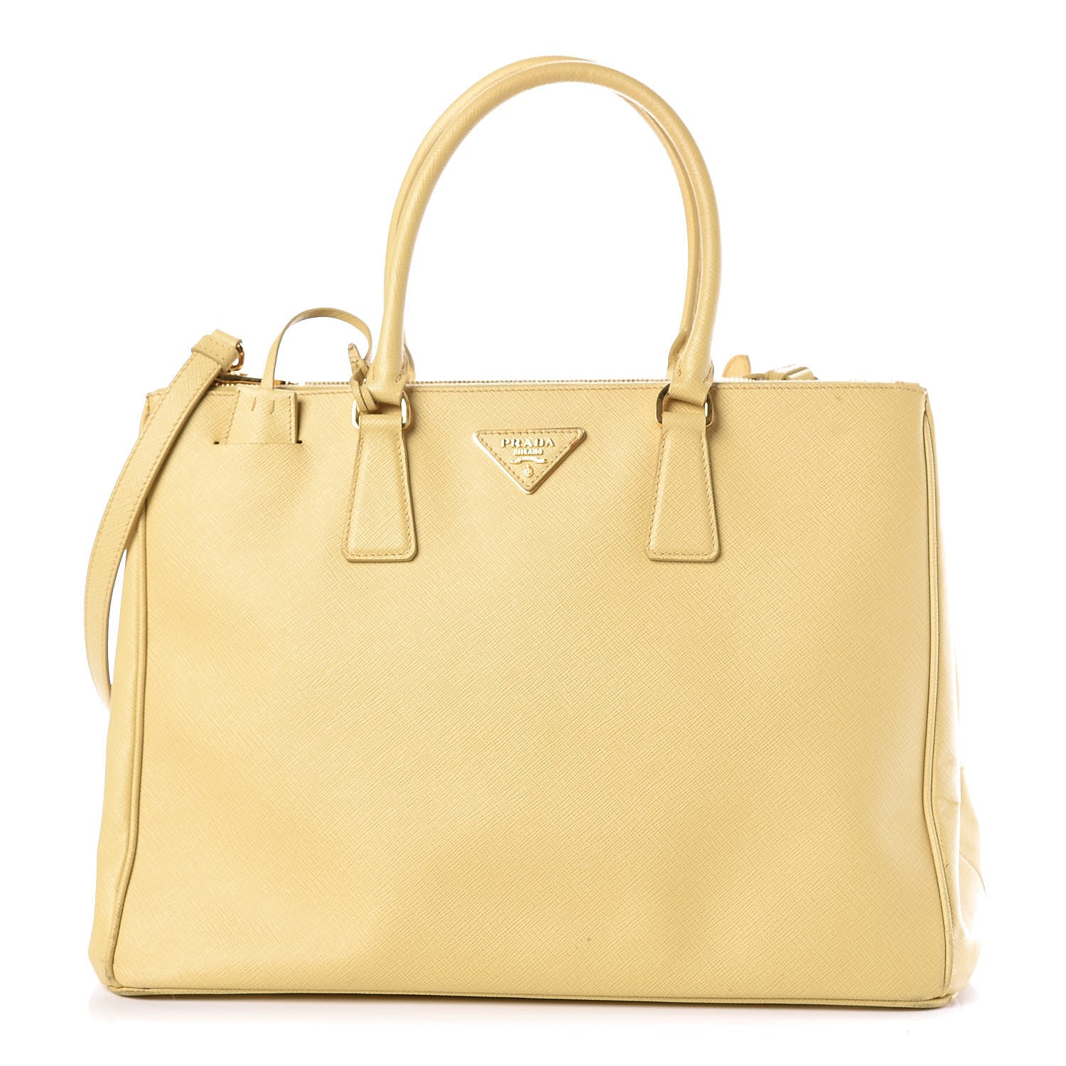 Prada Saffiano Large Galleria Double Zip Tote Ginestra 1 of 23