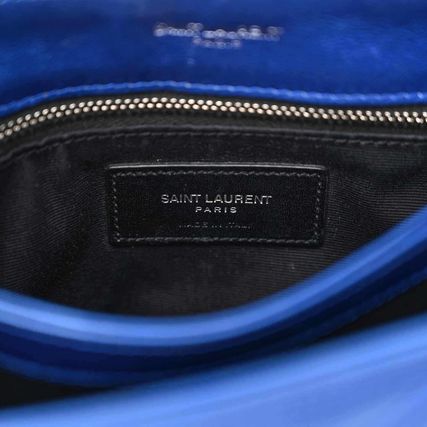 Metallic Calfskin Y Quilted Monogram Toy Loulou Crossbody Bag Blue Royal