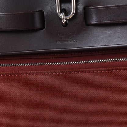 Hermes Vache Hunter Toile Herbag Zip 31 PM Rouge H Ebene 9 of 10