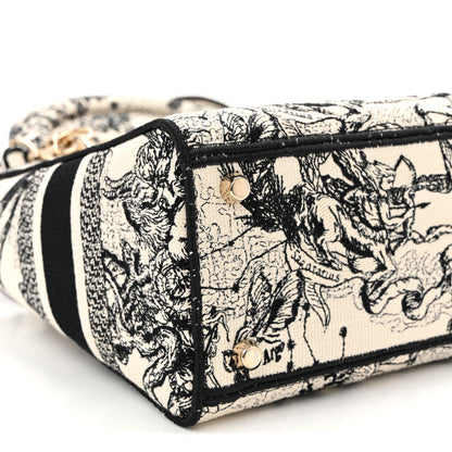Christian Dior Canvas Embroidered Zodiac Toile De Jouy Medium Lady D-Lite Latte 9 of 10