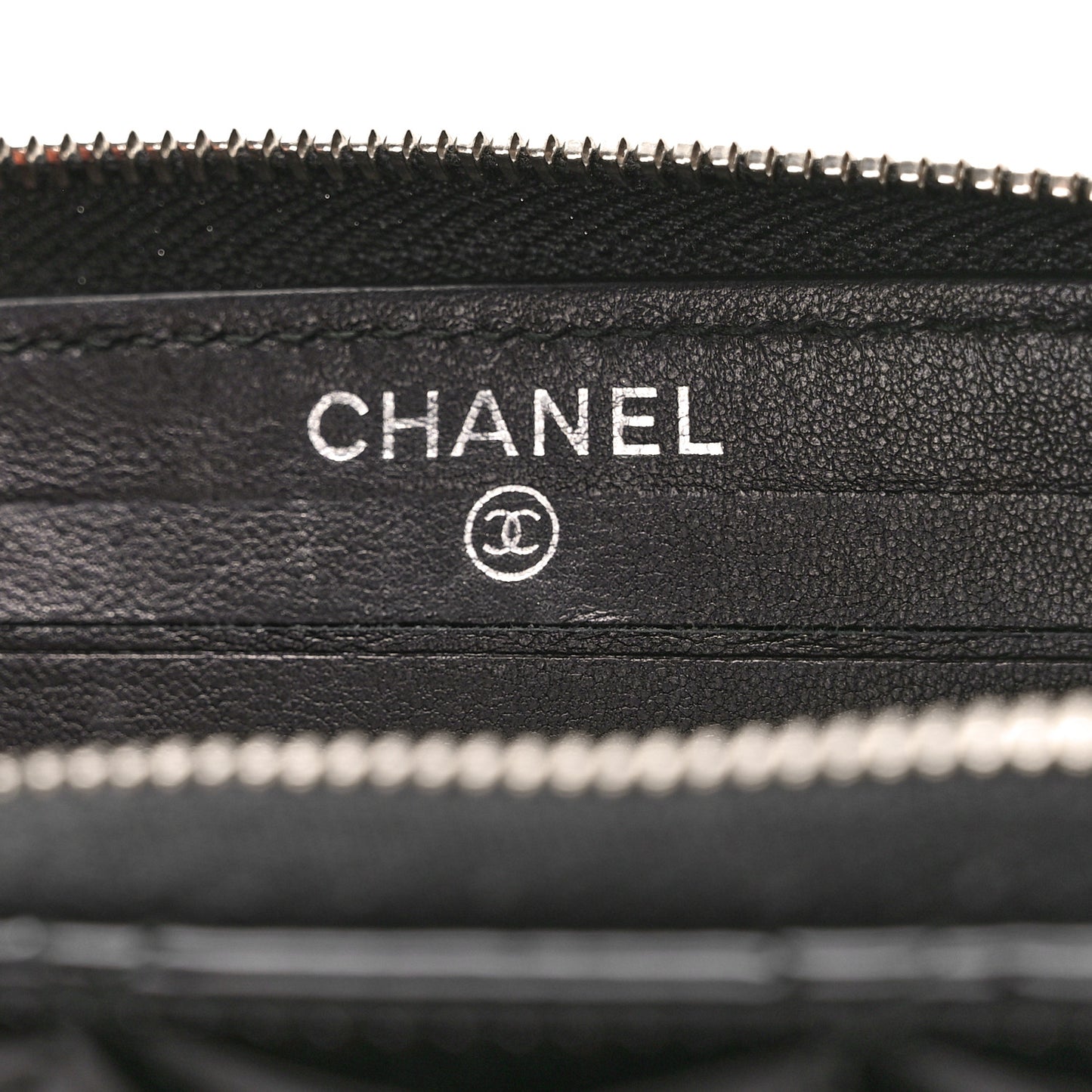 Patent Quilted Small Zip Around Wallet Black