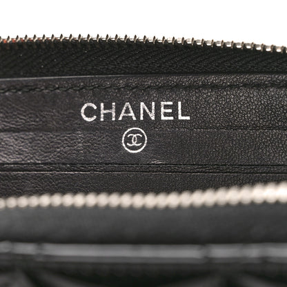 Chanel Patent Quilted Small Zip Around Wallet Black 6 of 10
