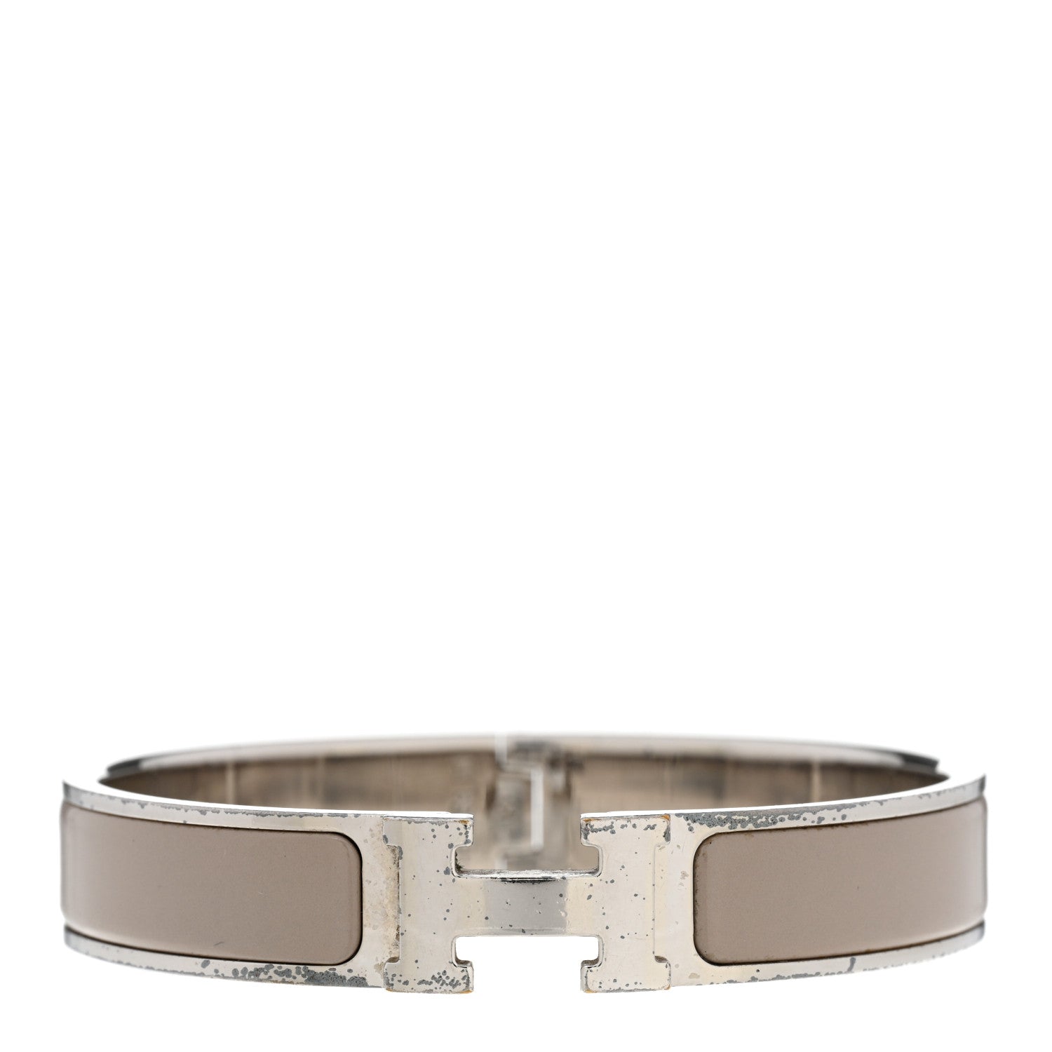 Hermes Enamel Narrow Clic Clac H Bracelet GM Marron Glace 1 of 4