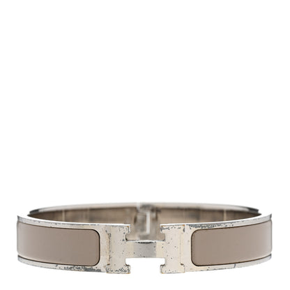 Hermes Enamel Narrow Clic Clac H Bracelet GM Marron Glace 1 of 4