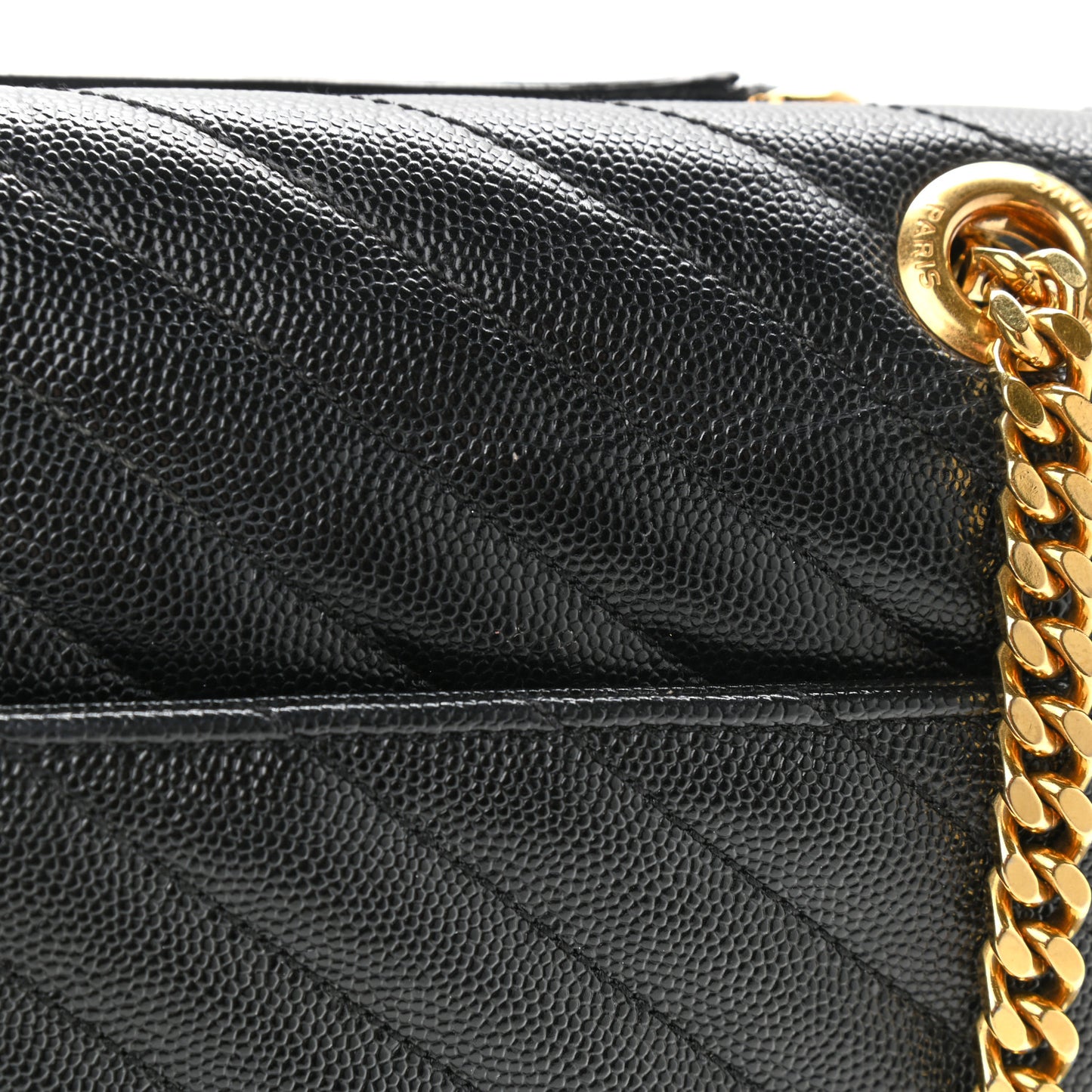 Grain De Poudre Matelasse Chevron Large Monogram Satchel Black