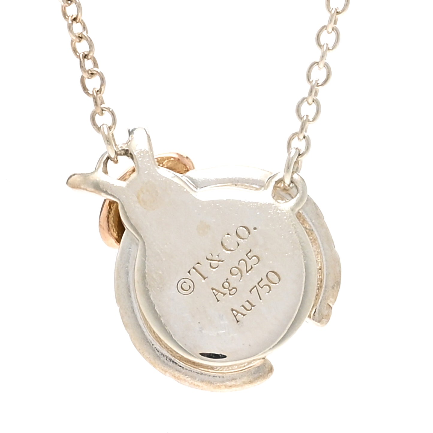 Sterling Silver 18K Rose Gold Return to Tiffany Love Bugs Ladybug Pendant Necklace