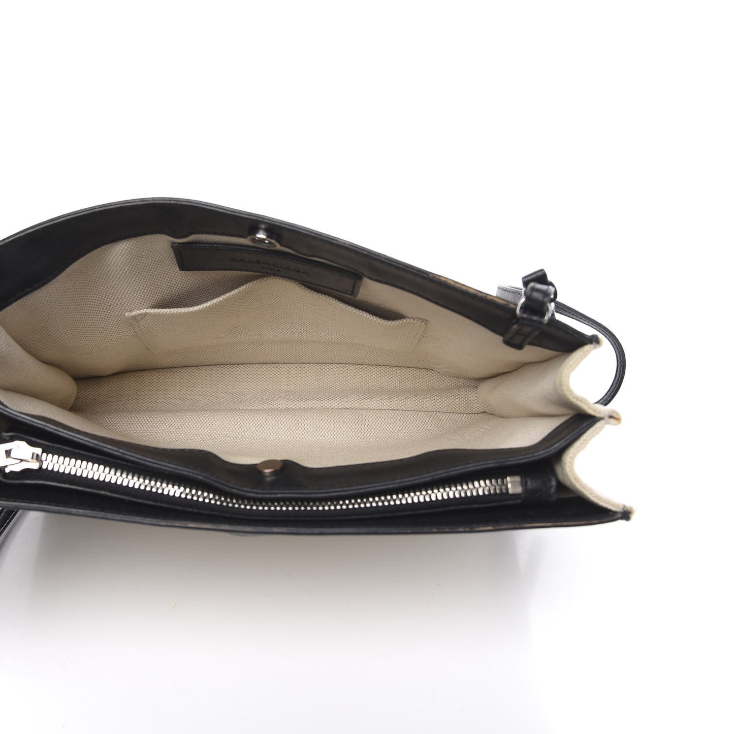 Cotton Canvas Pochette Crossbody Bag Black