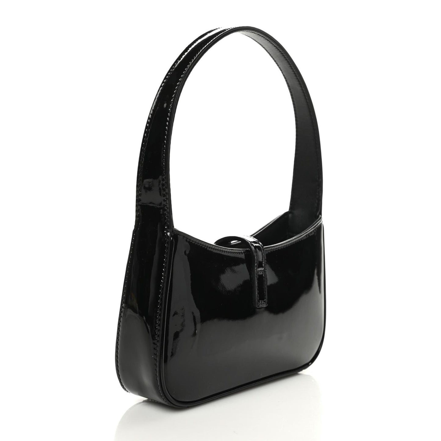 Patent Calfskin Le 5 A 7 Mini Hobo Black