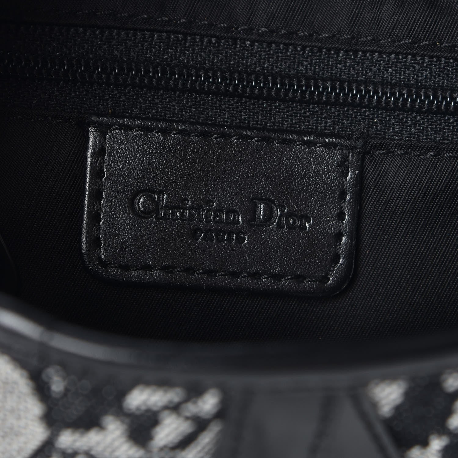 Christian Dior Monogram Saddle Bag Black 6 of 7