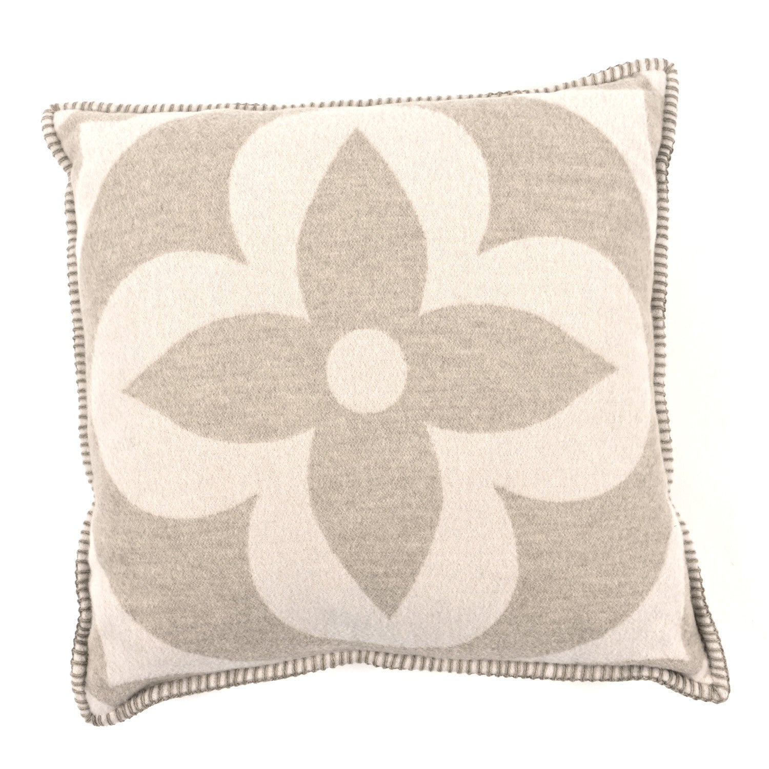 Louis Vuitton Wool Cashmere LV Medallion Cushion  Greige 1 of 3