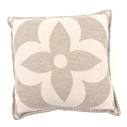 Louis Vuitton Wool Cashmere LV Medallion Cushion  Greige 1 of 3