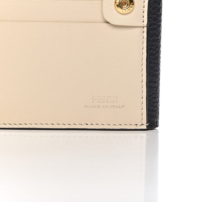 Fendi Cuoio Romano Vitello Grace Micro Peekaboo Tri-Fold Wallet Black Camelia 6 of 9