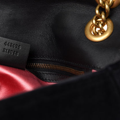 Gucci Velvet Matelasse Medium GG Marmont Shoulder Bag Black 10 of 11