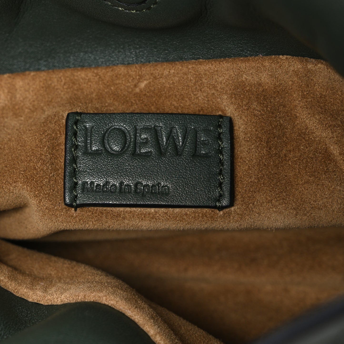 Calfskin Nano Flamenco Knot Clutch Khaki