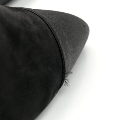 Chanel Suede Calfskin Satin Gabrielle Cap Toe Short Boots 38 Black 5 of 9