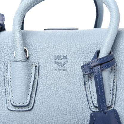 MCM Grained Calfskin Mini Milla Tote Blue 8 of 10