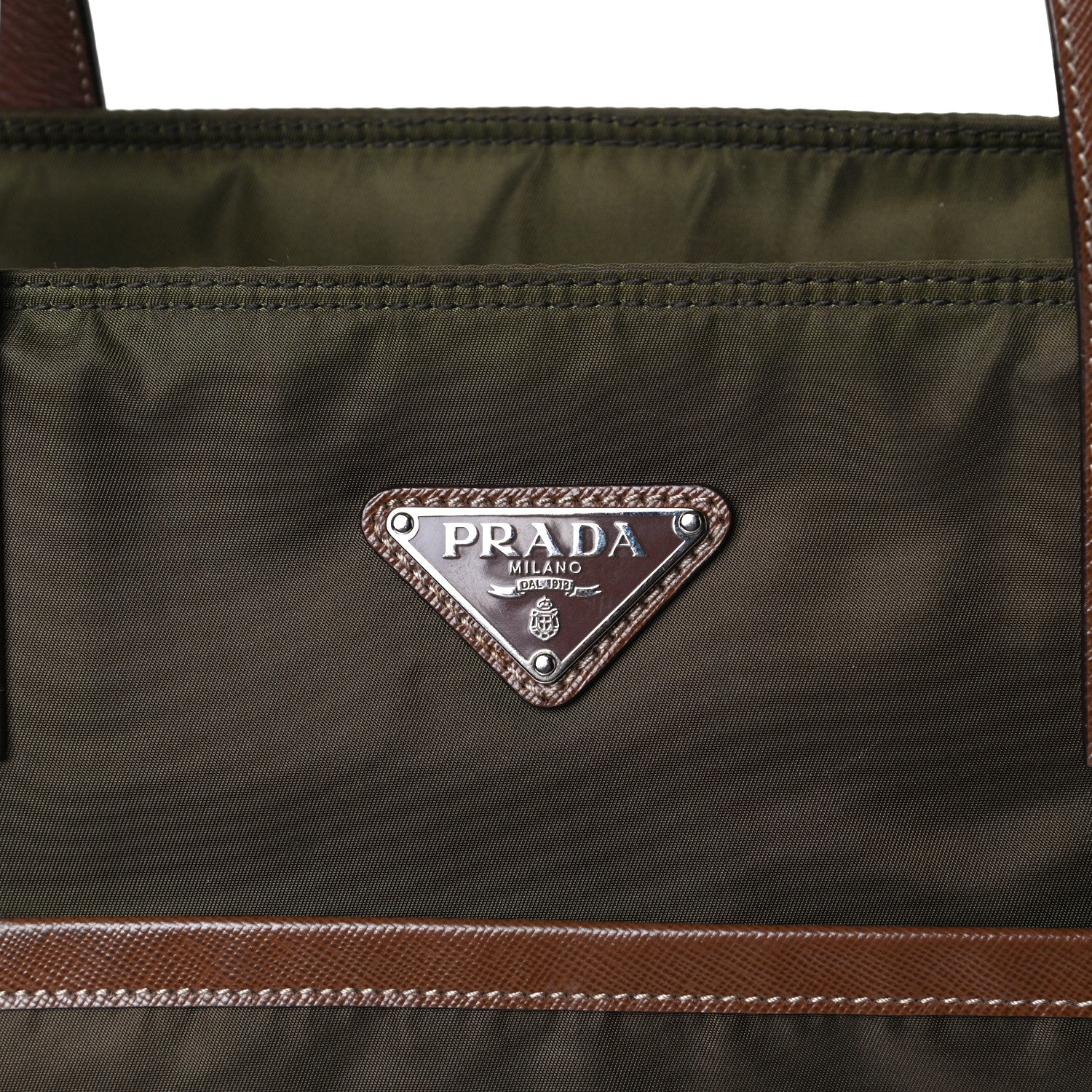 Prada Tessuto Nylon Saffiano Shopping Tote Green 10 of 19