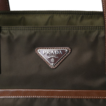 Prada Tessuto Nylon Saffiano Shopping Tote Green 10 of 19