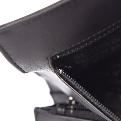 Chanel Lambskin Embossed Lax Wallet On Chain WOC Black 10 of 14