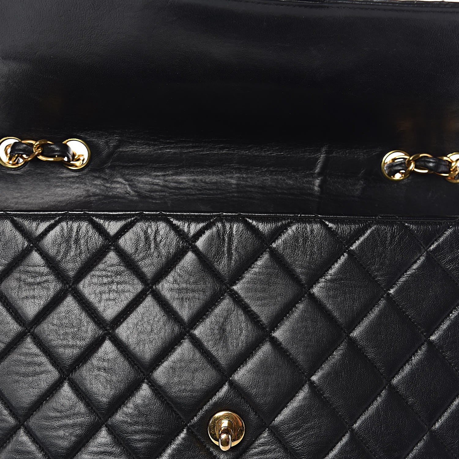 Chanel Lambskin Quilted Jumbo Single Flap Black 11 of 14