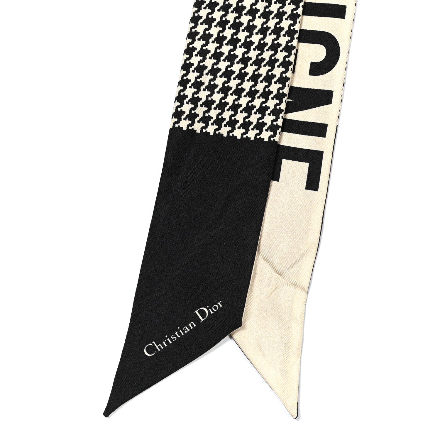 Christian Dior Silk 30 Montaigne Mitzah Scarf Black White 2 of 3