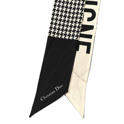 Christian Dior Silk 30 Montaigne Mitzah Scarf Black White 2 of 3