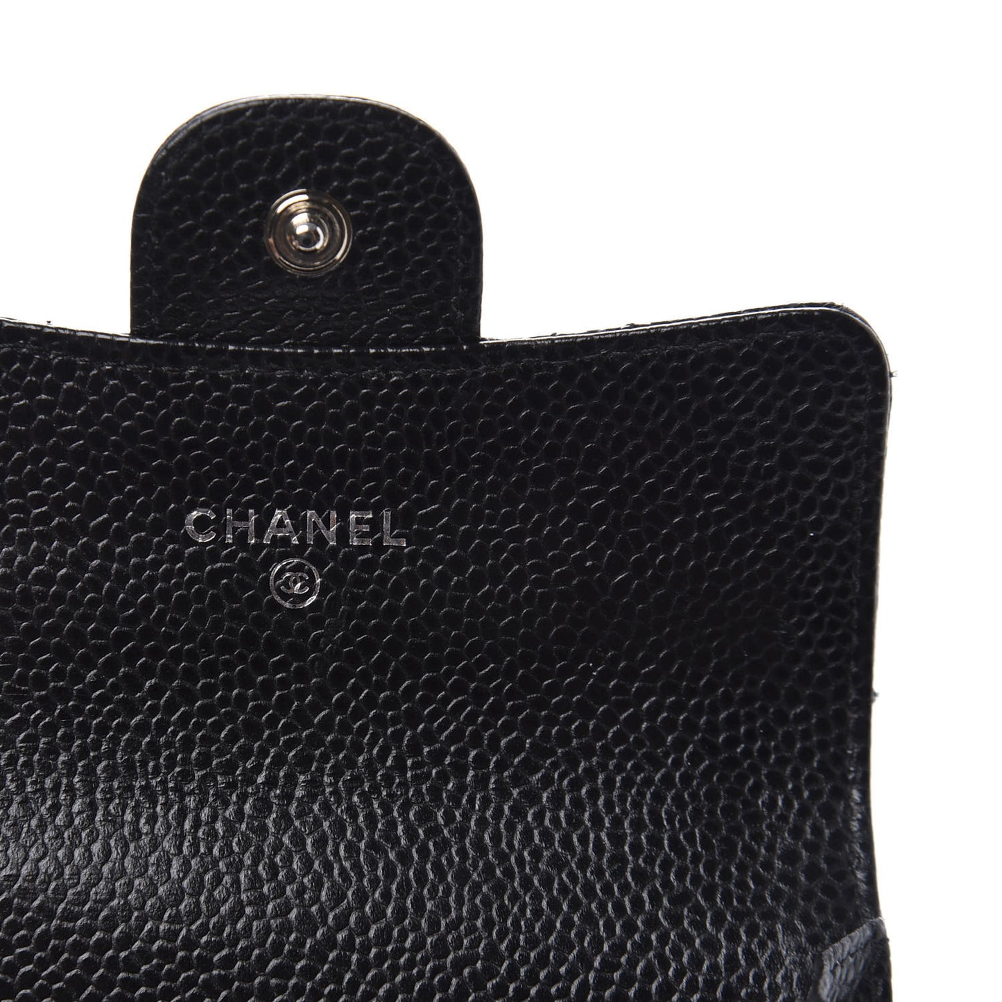 Caviar Quilted Flap Card Holder Black