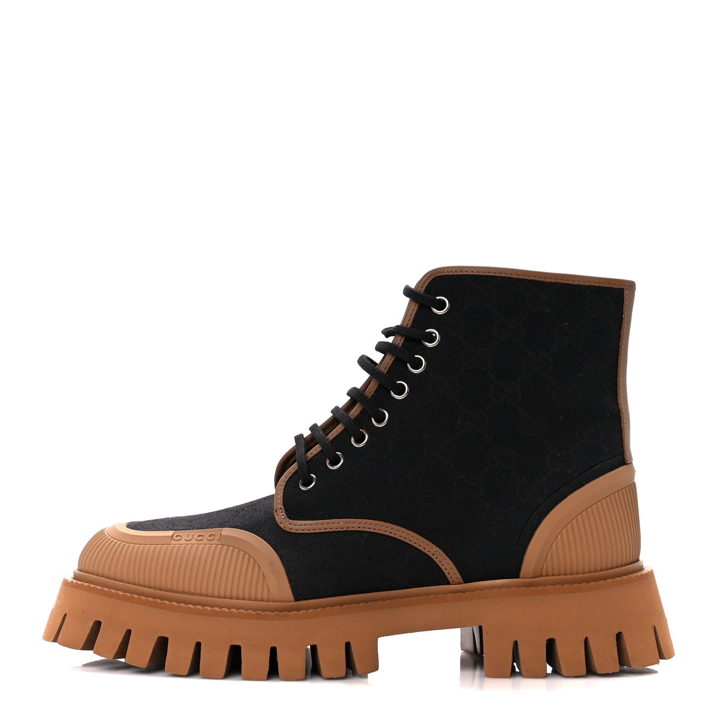 Monogram Miro Soft Calfskin Mens Lace Up Combat Boots 7.5 Black Koi Beige