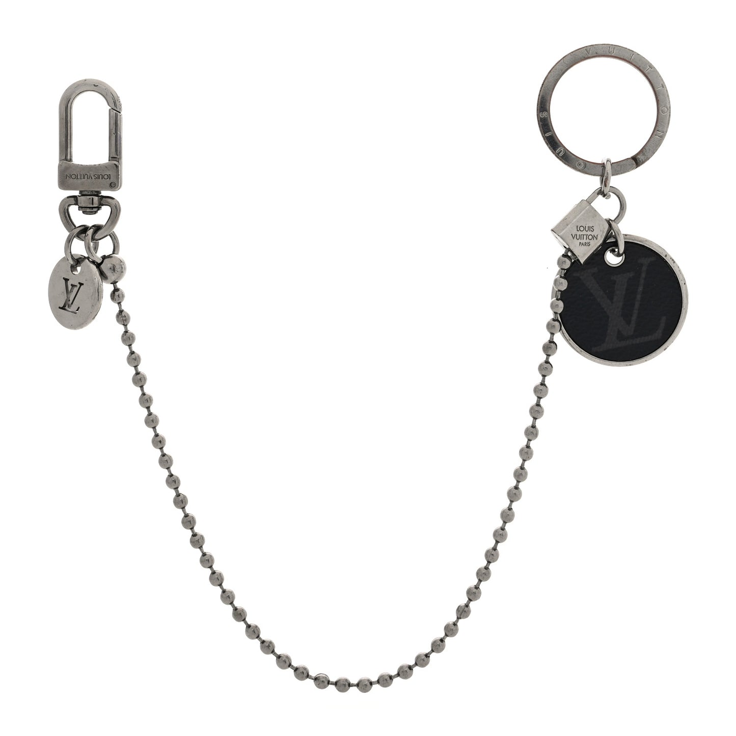 Calfskin Monogram Eclipse ID Pocket Key Chain Bag Charm and Key Holder