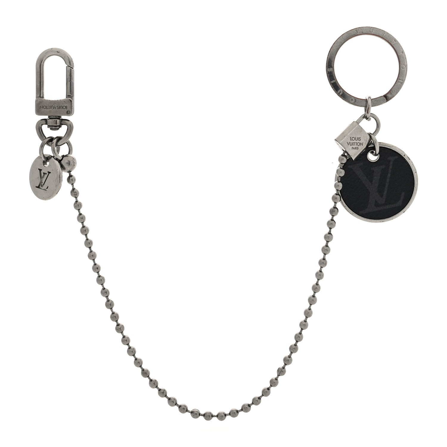 Louis Vuitton Calfskin Monogram Eclipse ID Pocket Key Chain Bag Charm and Key Holder 1 of 3
