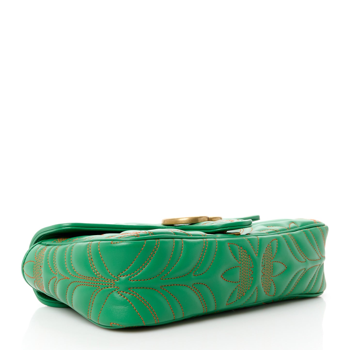 X Adidas Calfskin Matelasse Small GG Marmont Shoulder Bag Green