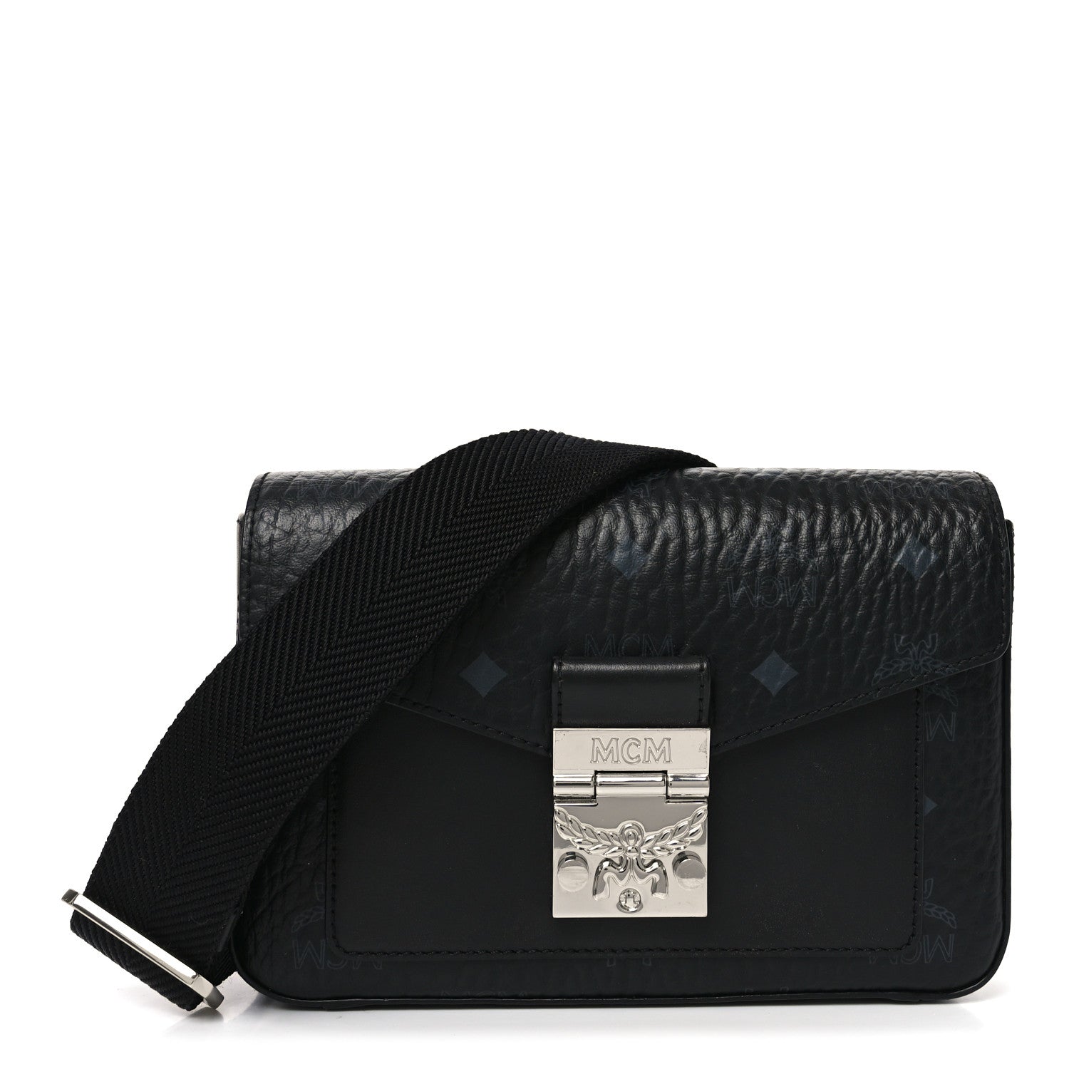 MCM Visetos Small Millie Crossbody Belt Bag Black 1 of 17