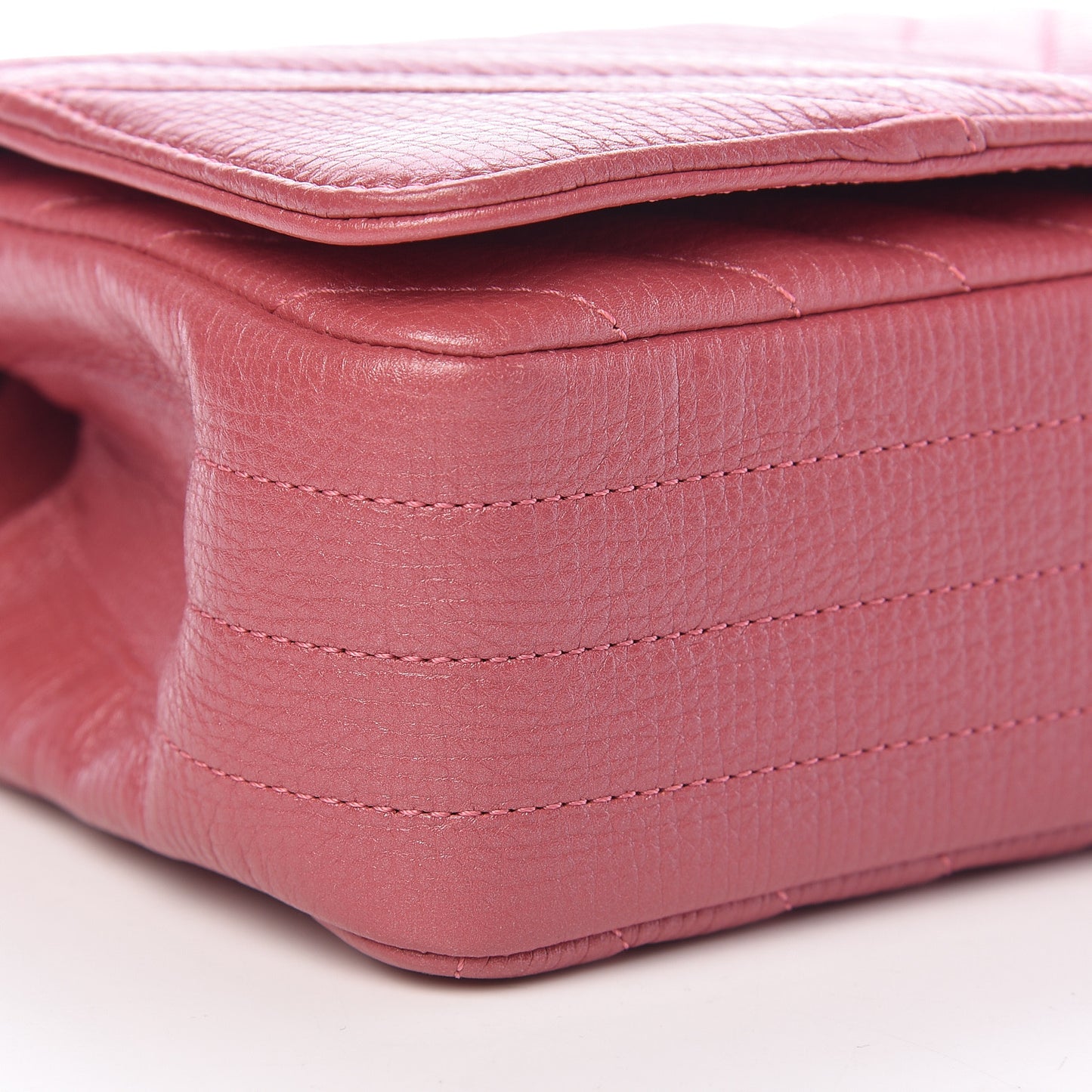 Calfskin Chevron Quilted Statement Flap Pink