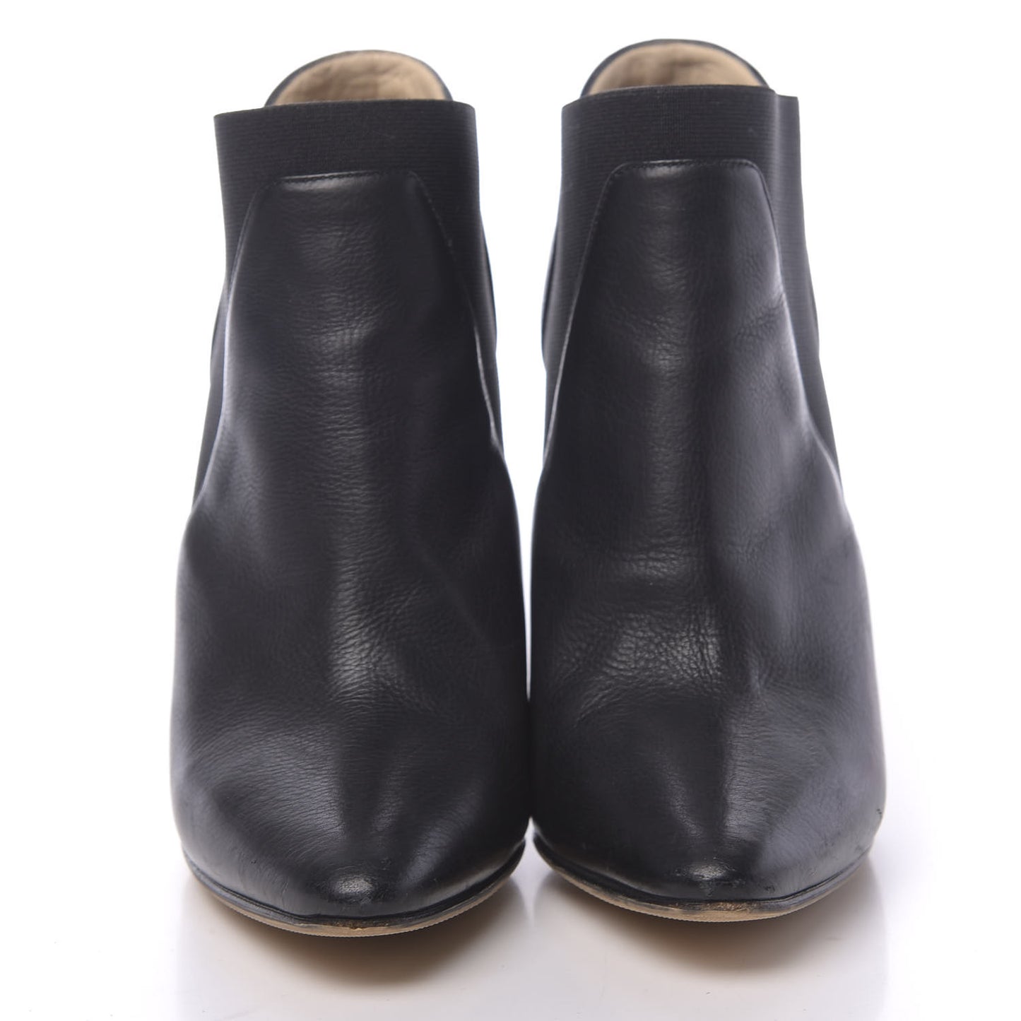 Grained Calfskin Ankle Boots 37.5 Black