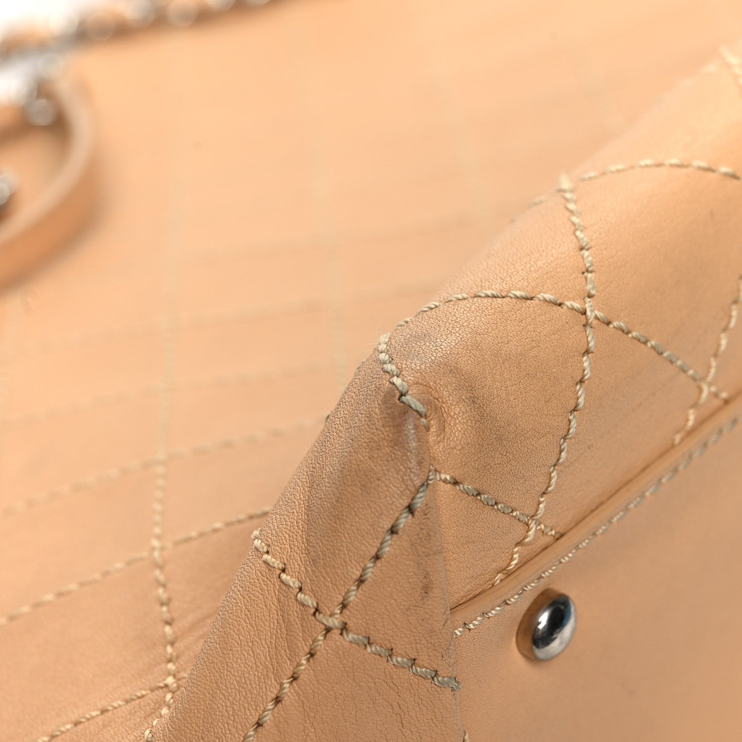 Chanel Calfskin Stitched Large Shopping Tote Beige 9 of 18