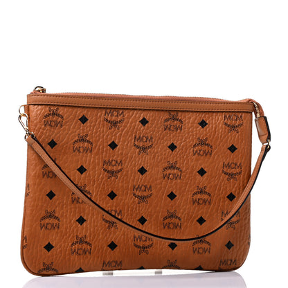 MCM Visetos Liz Shopper Tote Pouch Cognac 2 of 4