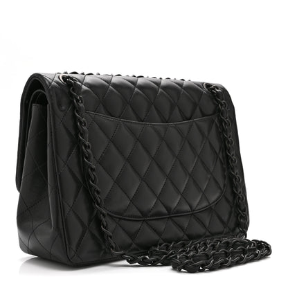 Chanel Lambskin Quilted Jumbo Double Flap So Black 3 of 10