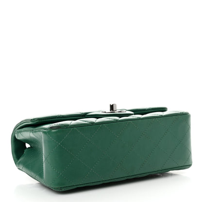 Chanel Lambskin Quilted Mini Rectangular Flap Dark Green 4 of 13