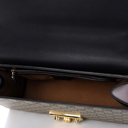 Gucci GG Supreme Monogram Calfskin Medium Padlock Shoulder Bag Beige Black Cuir 6 of 8