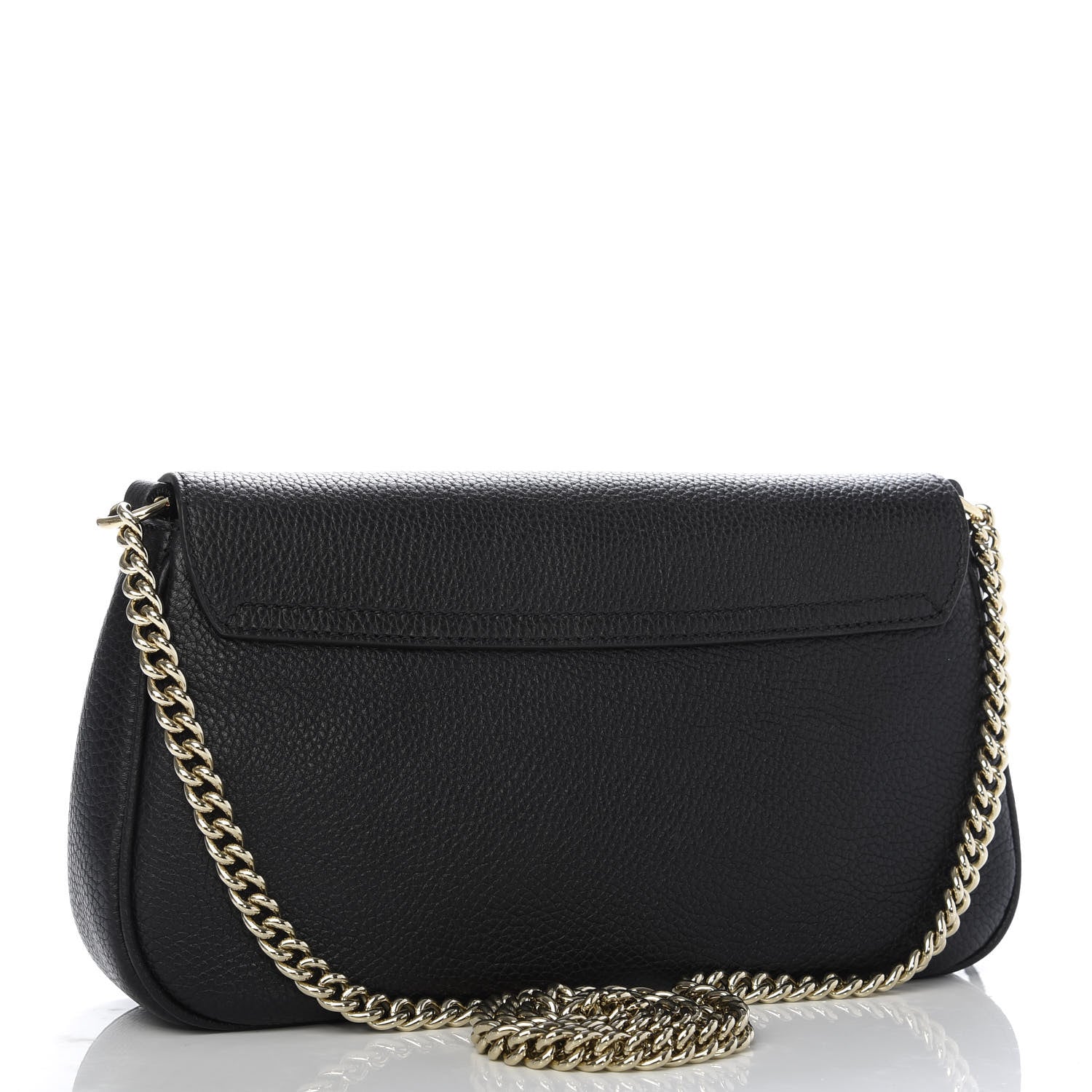 Gucci Pebbled Calfskin Medium Soho Flap Crossbody Black 3 of 9
