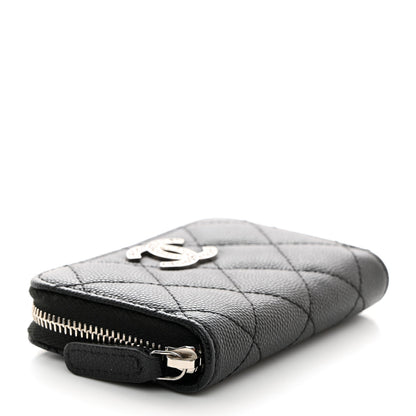 Chanel Caviar Quilted Coco Chanel Logo CC Zip Coin Purse Black 4 of 8
