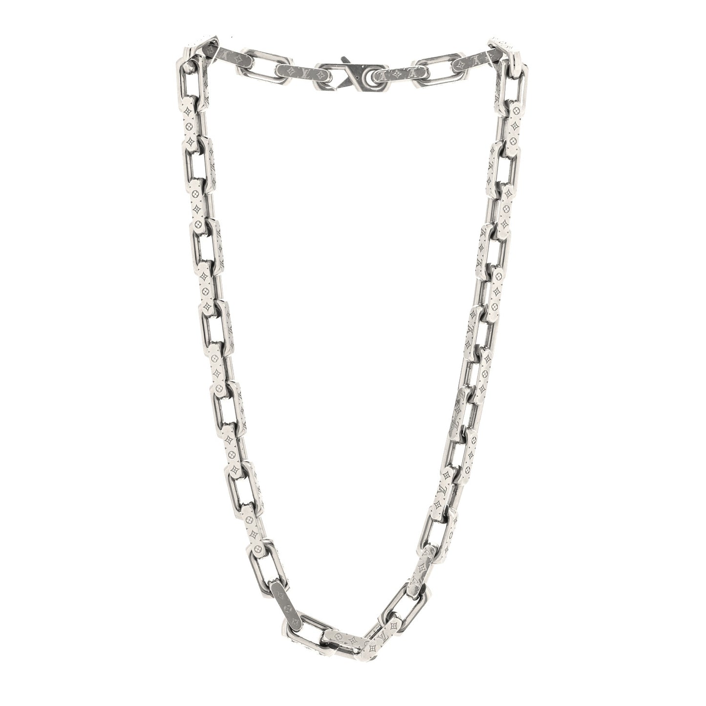 Monogram Chain Necklace Silver