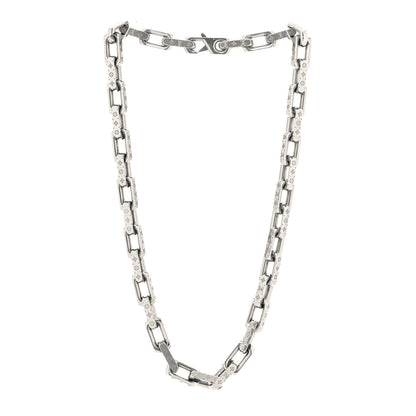 Louis Vuitton Monogram Chain Necklace Silver 3 of 5