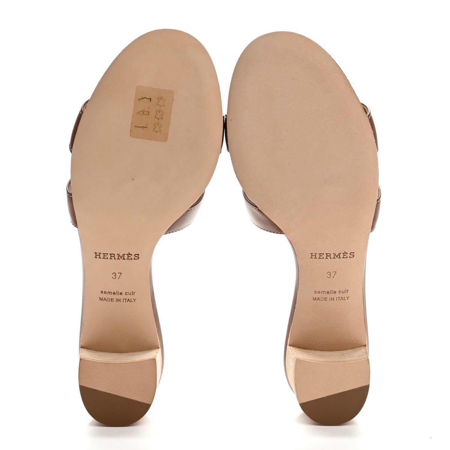 Hermes Calfskin Oasis Sandals 37 Gold 6 of 10