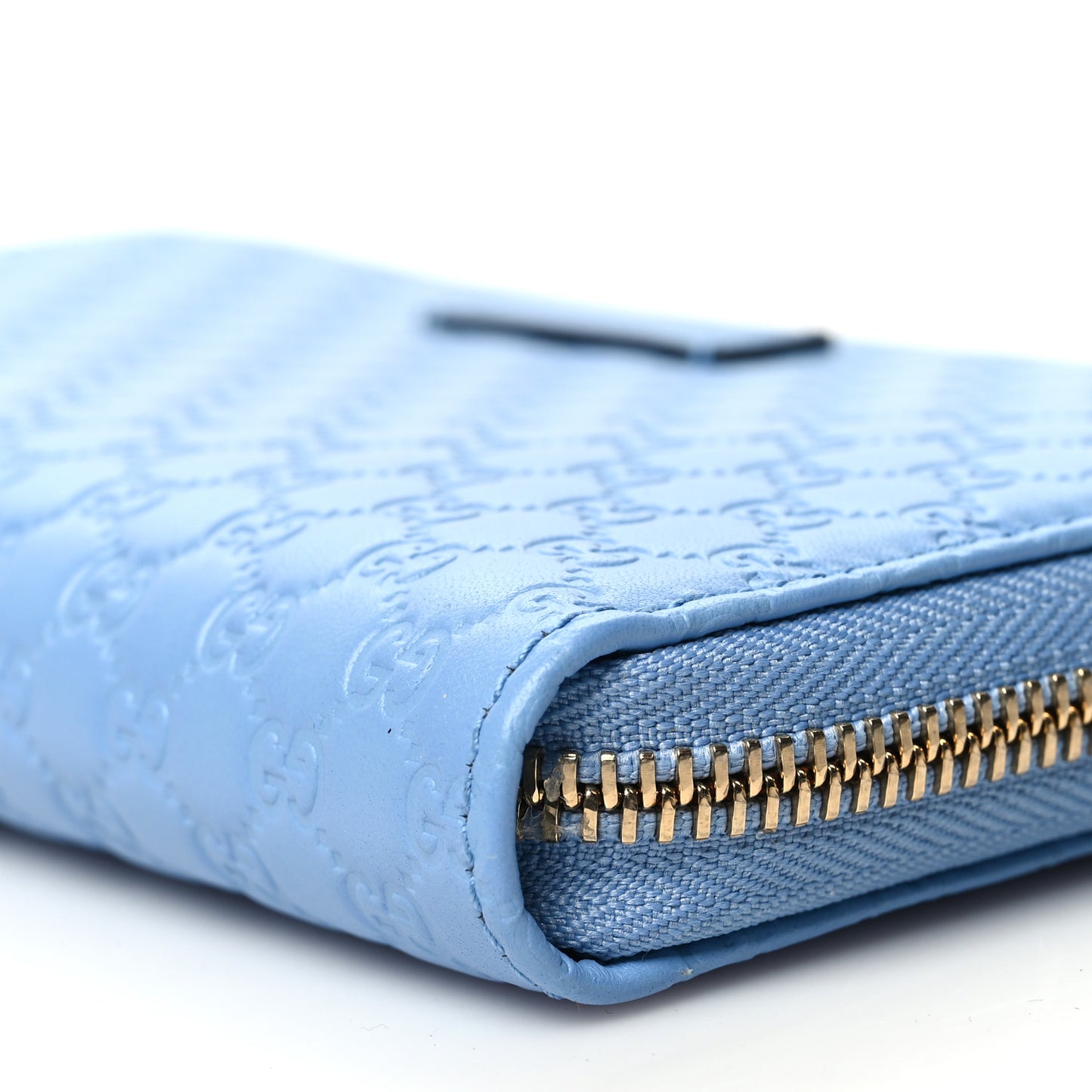 Microguccissima Zip Around Wallet Mineral Blue