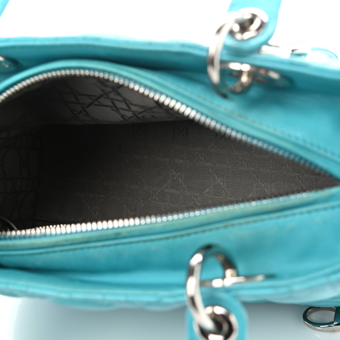 Lambskin Cannage Medium Lady Dior Turquoise