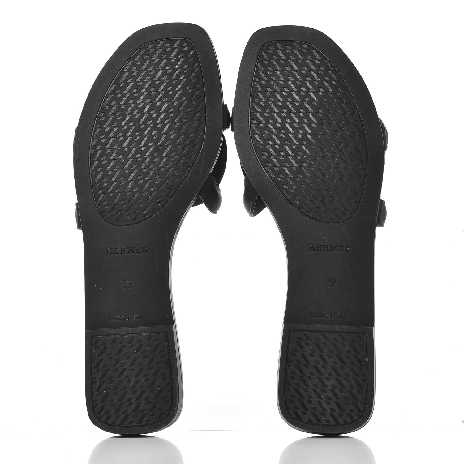 Hermes Rubber Aloha Sandals 39 Black 5 of 15
